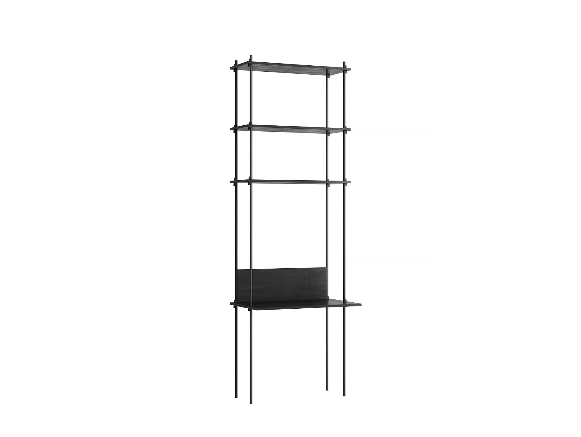 Moebe Shelving System - S.255.1.D Set in Black / Black Painted Oak