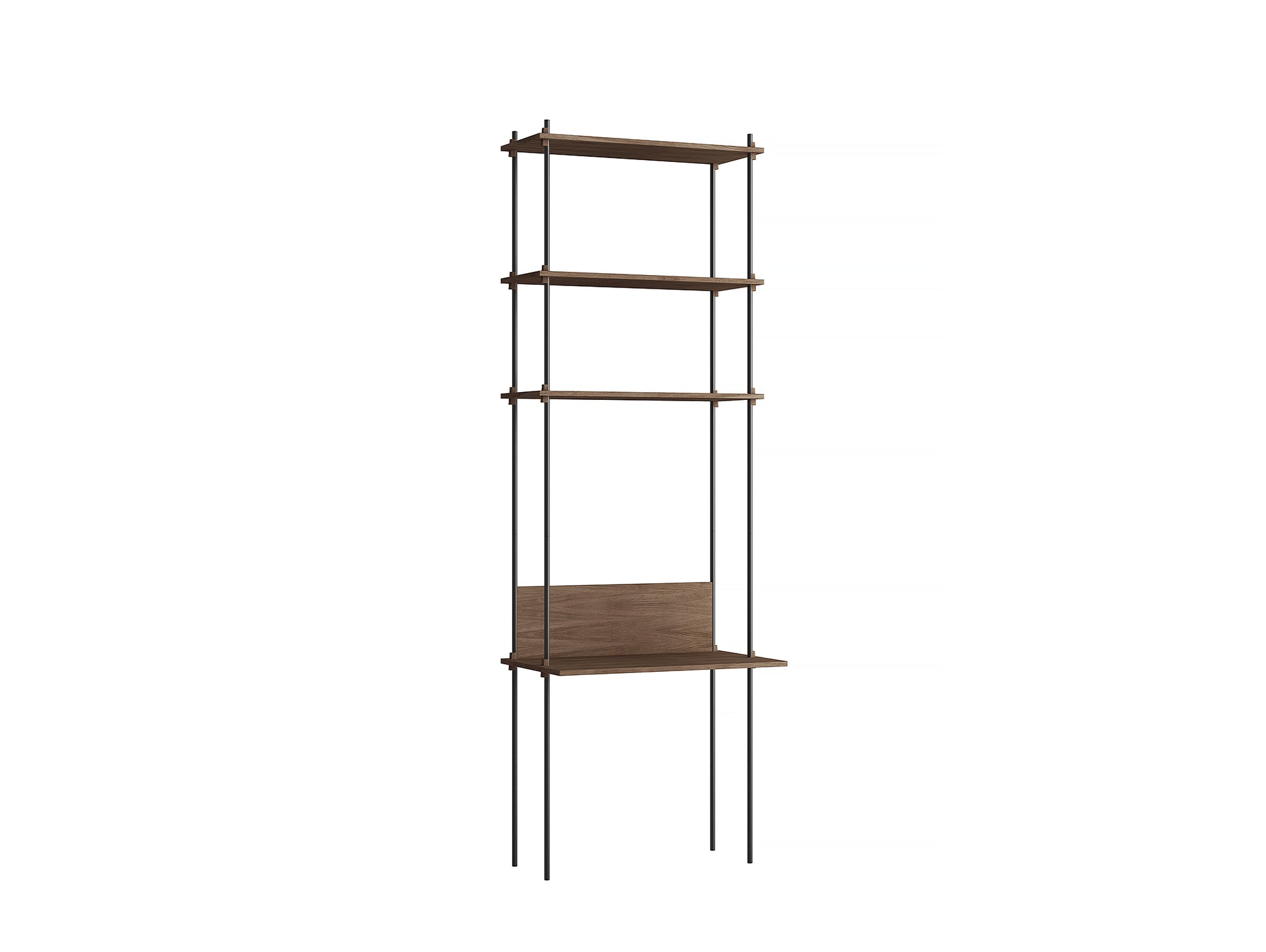 Moebe Shelving System - S.255.1.D Set in Black / Smoked Oak
