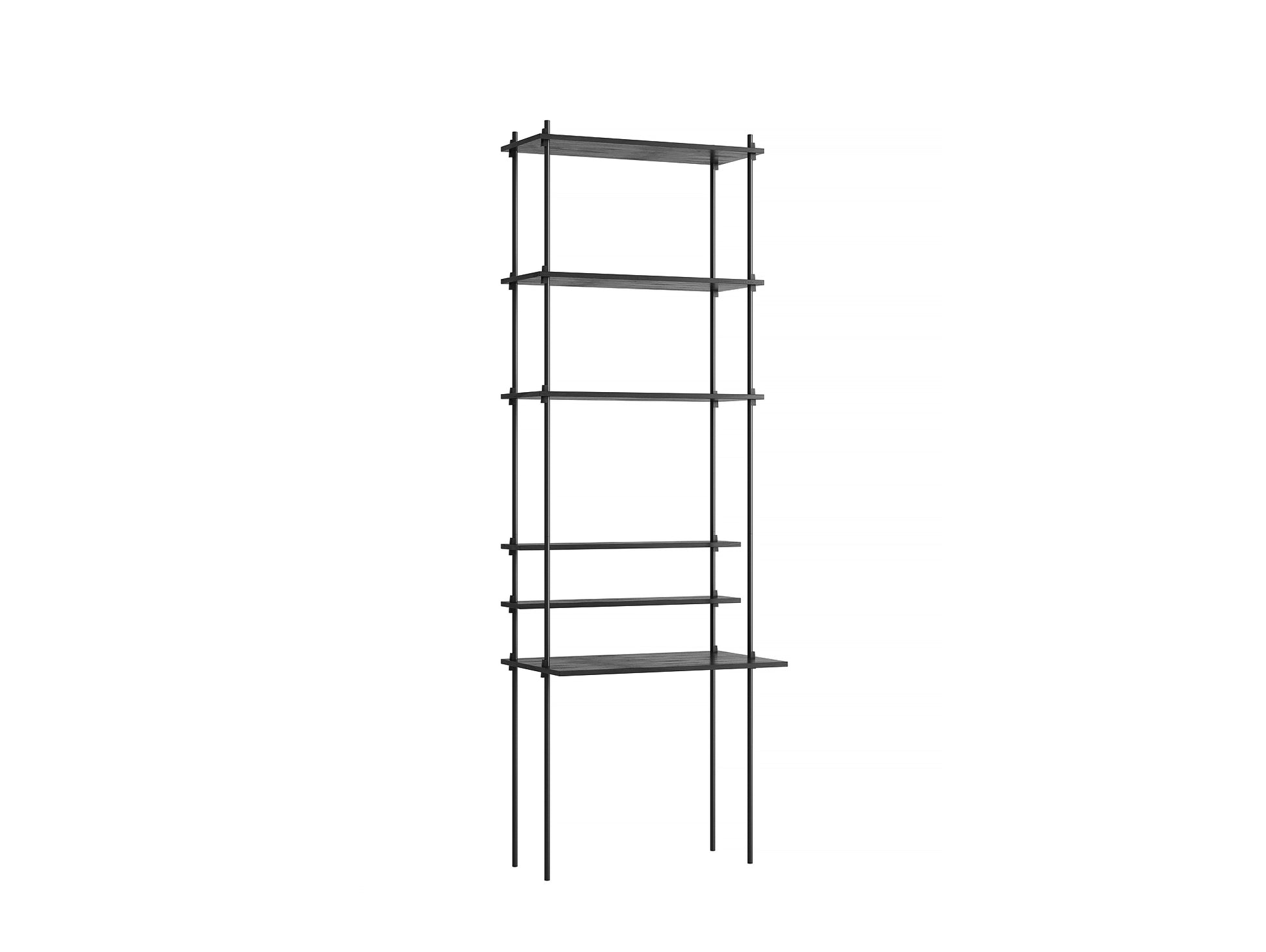 Moebe Shelving System - S.255.1.E Set in Black / Black Painted Oak