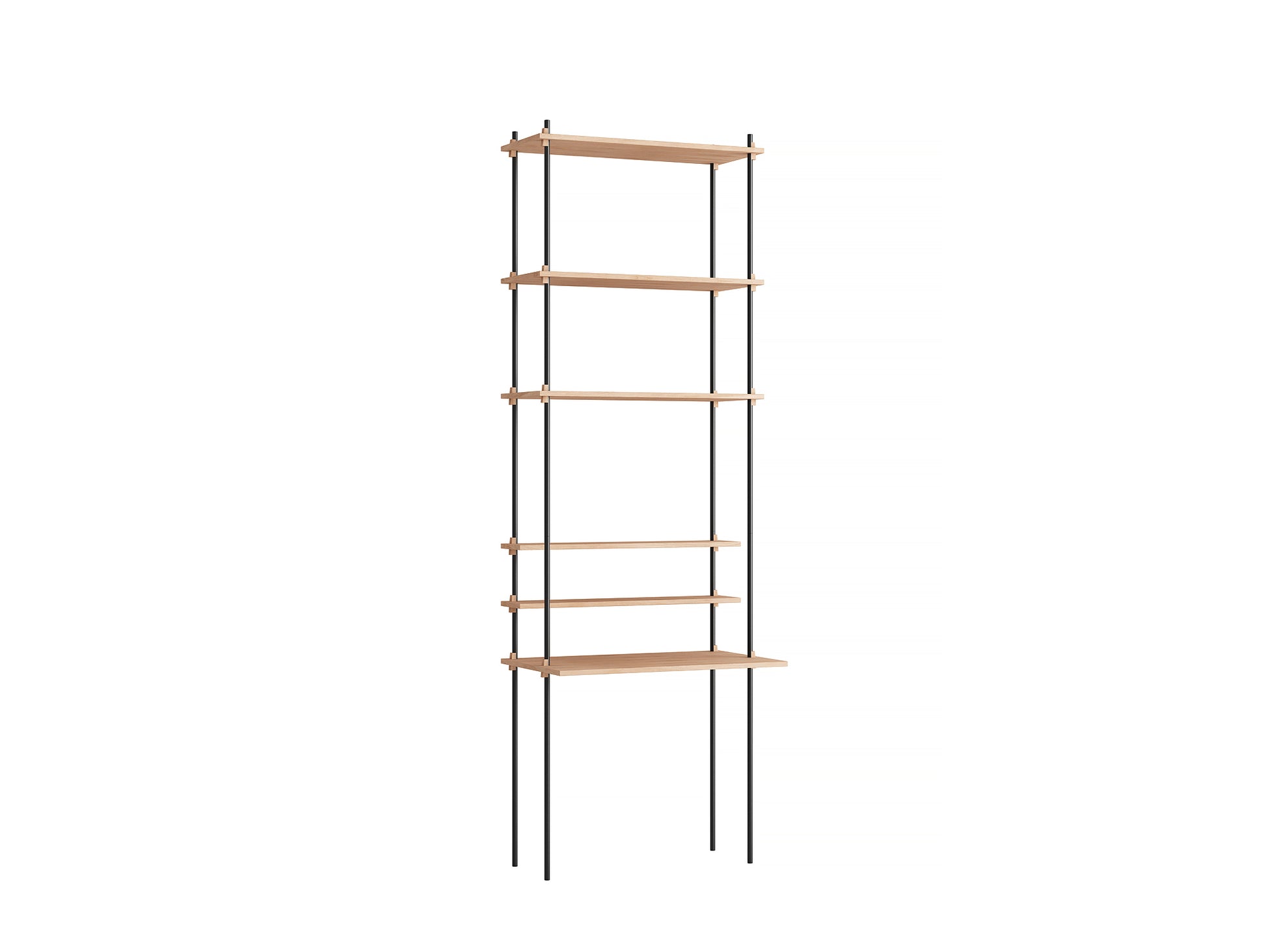 Moebe Shelving System - S.255.1.E Set in Black / Oiled Oak