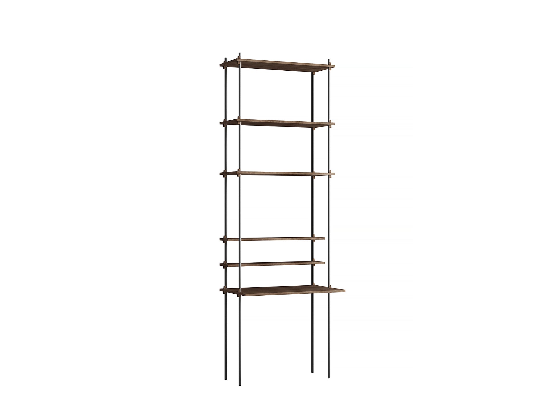 Moebe Shelving System - S.255.1.E Set in Black / Smoked Oak