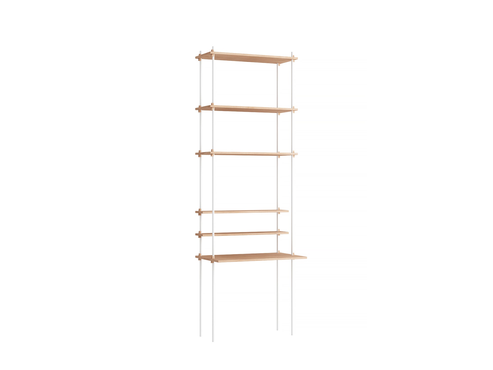 Moebe Shelving System - S.255.1.E Set in White / Oiled Oak