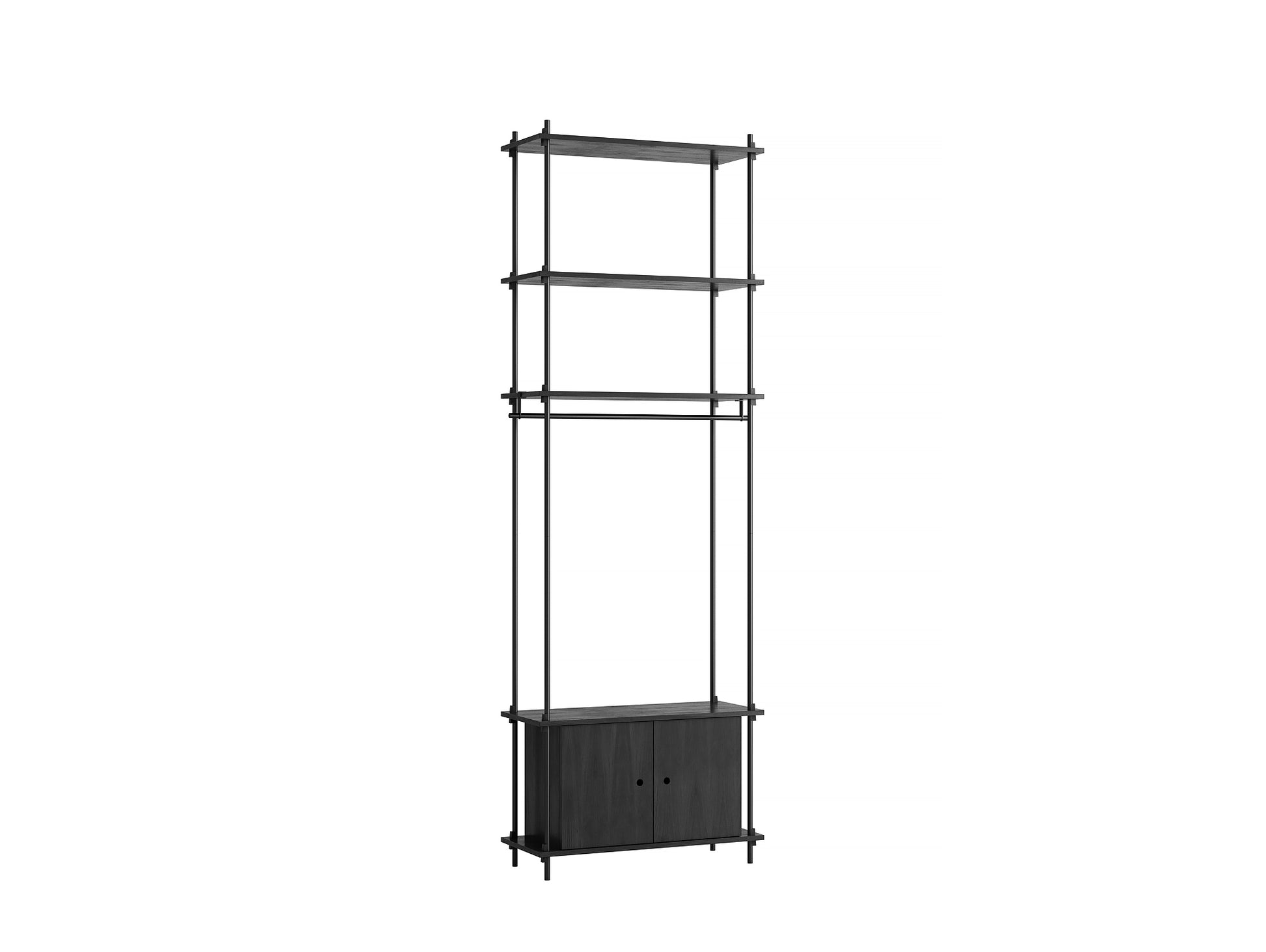 Moebe Shelving System - S.255.1.G Set in Black / Black Painted Oak