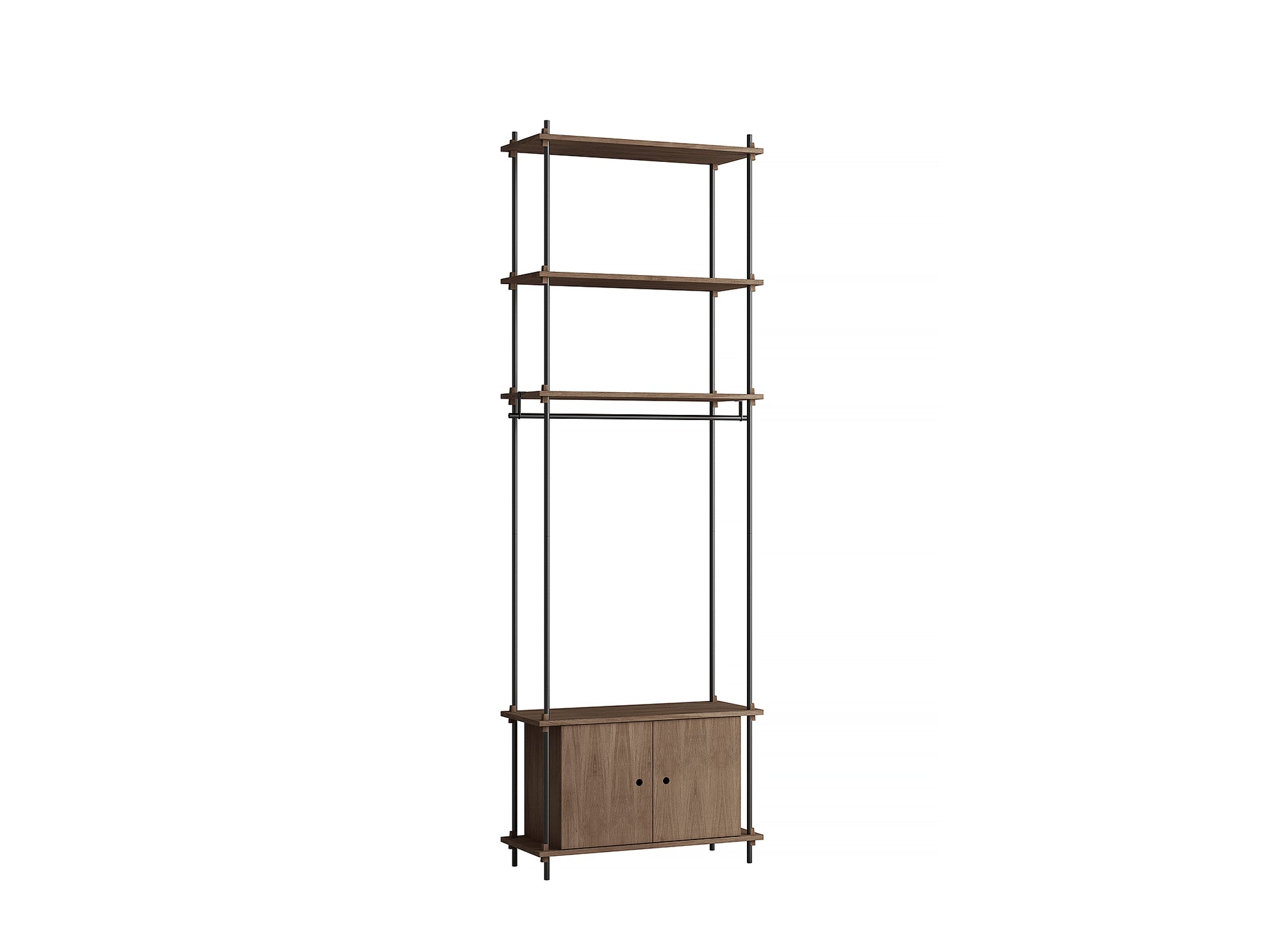 Moebe Shelving System - S.255.1.G Set in Black / Smoked Oak