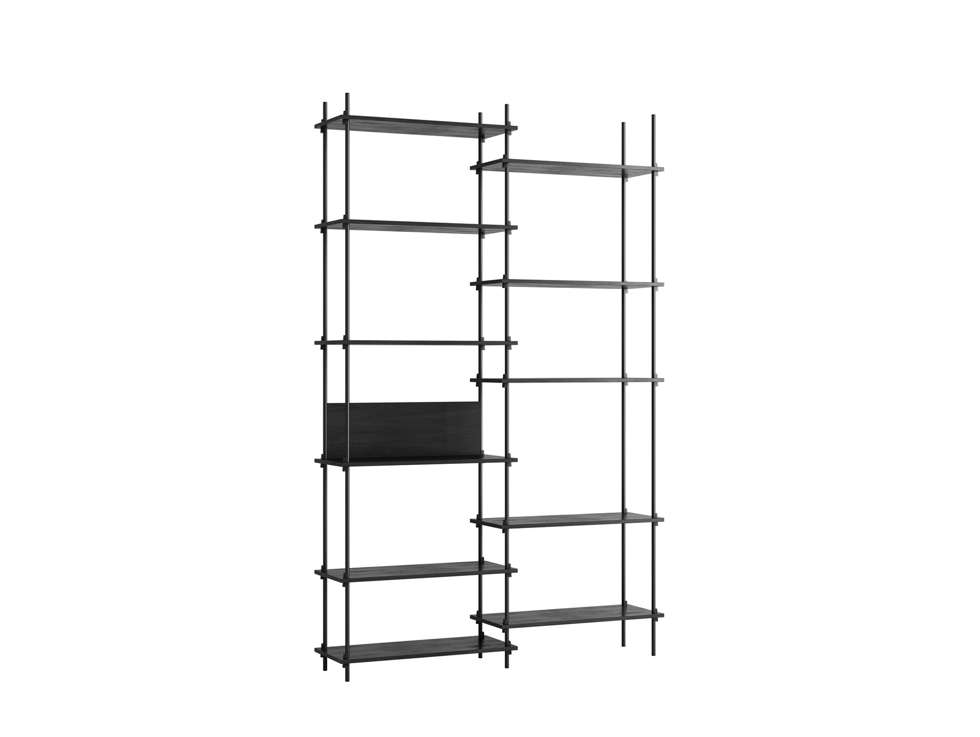 Moebe Shelving System - S.255.2.A Set in Black / Black Painted Oak