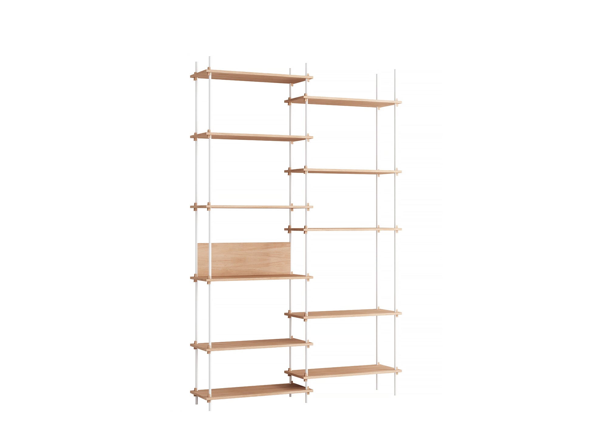 Moebe Shelving System - S.255.2.A Set in White / Oiled Oak