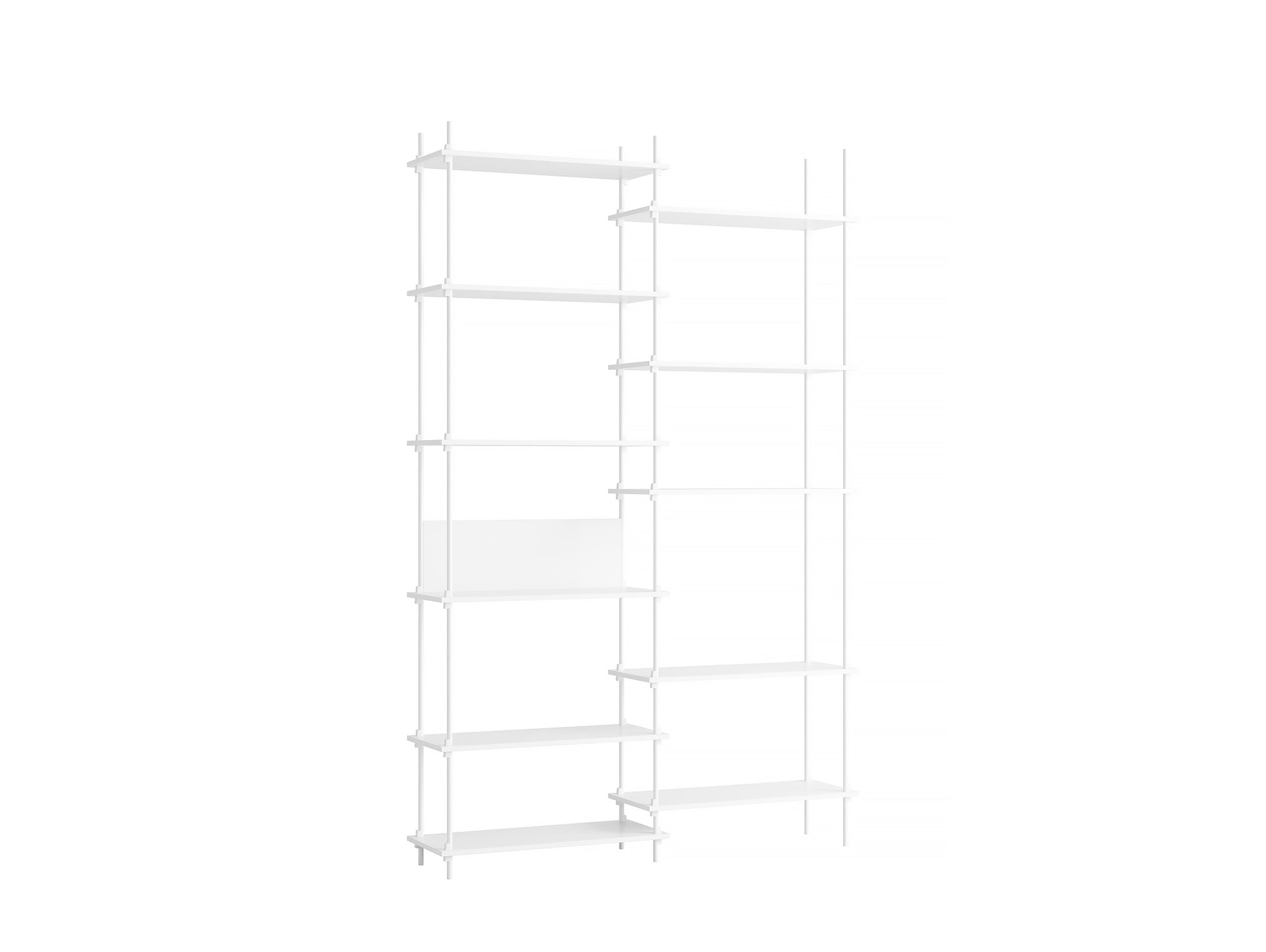 Moebe Shelving System - S.255.2.A Set in White / White Lacquered Finish