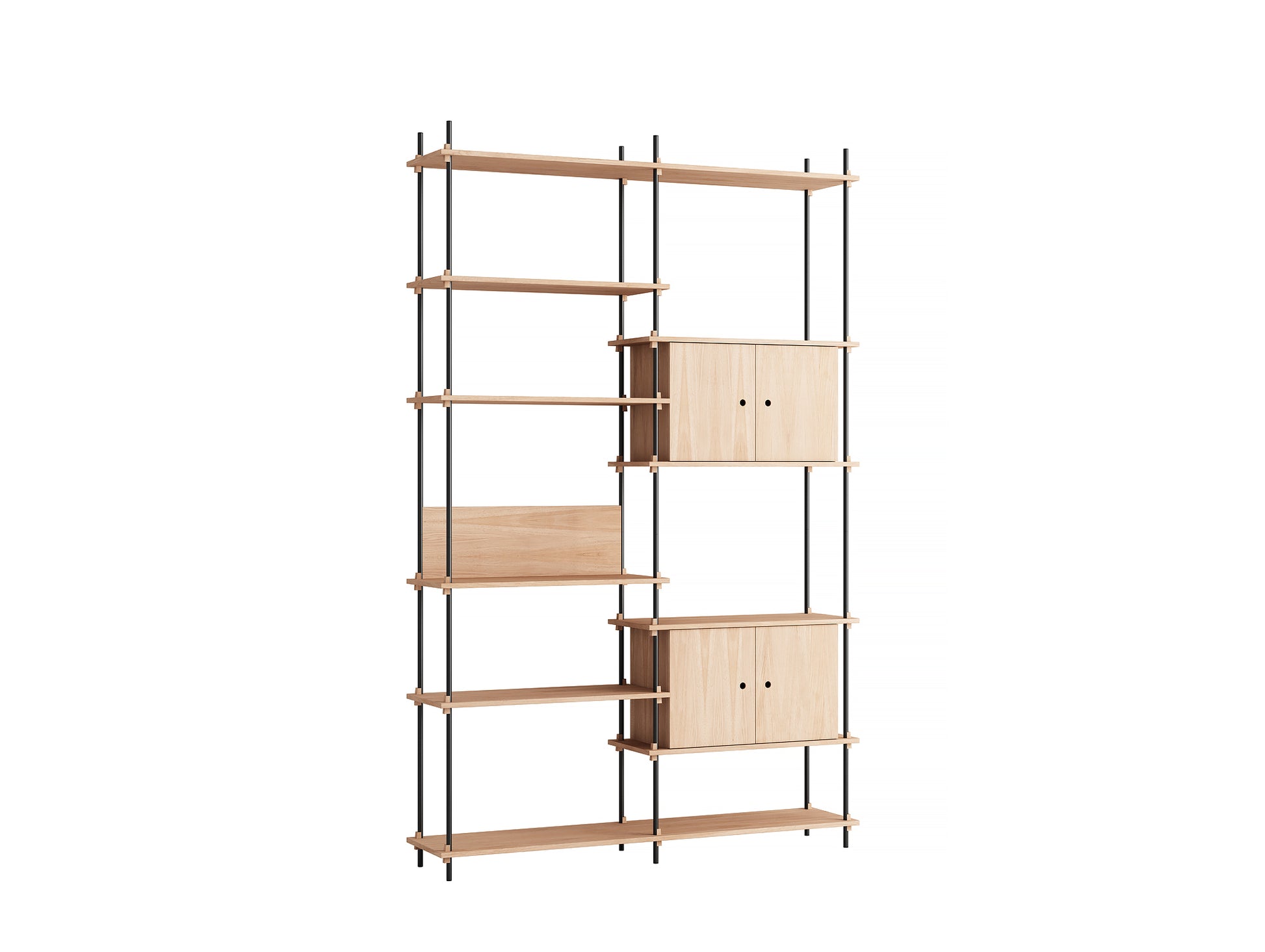 Moebe Shelving System - S.255.2.C Set in Black / Oiled Oak