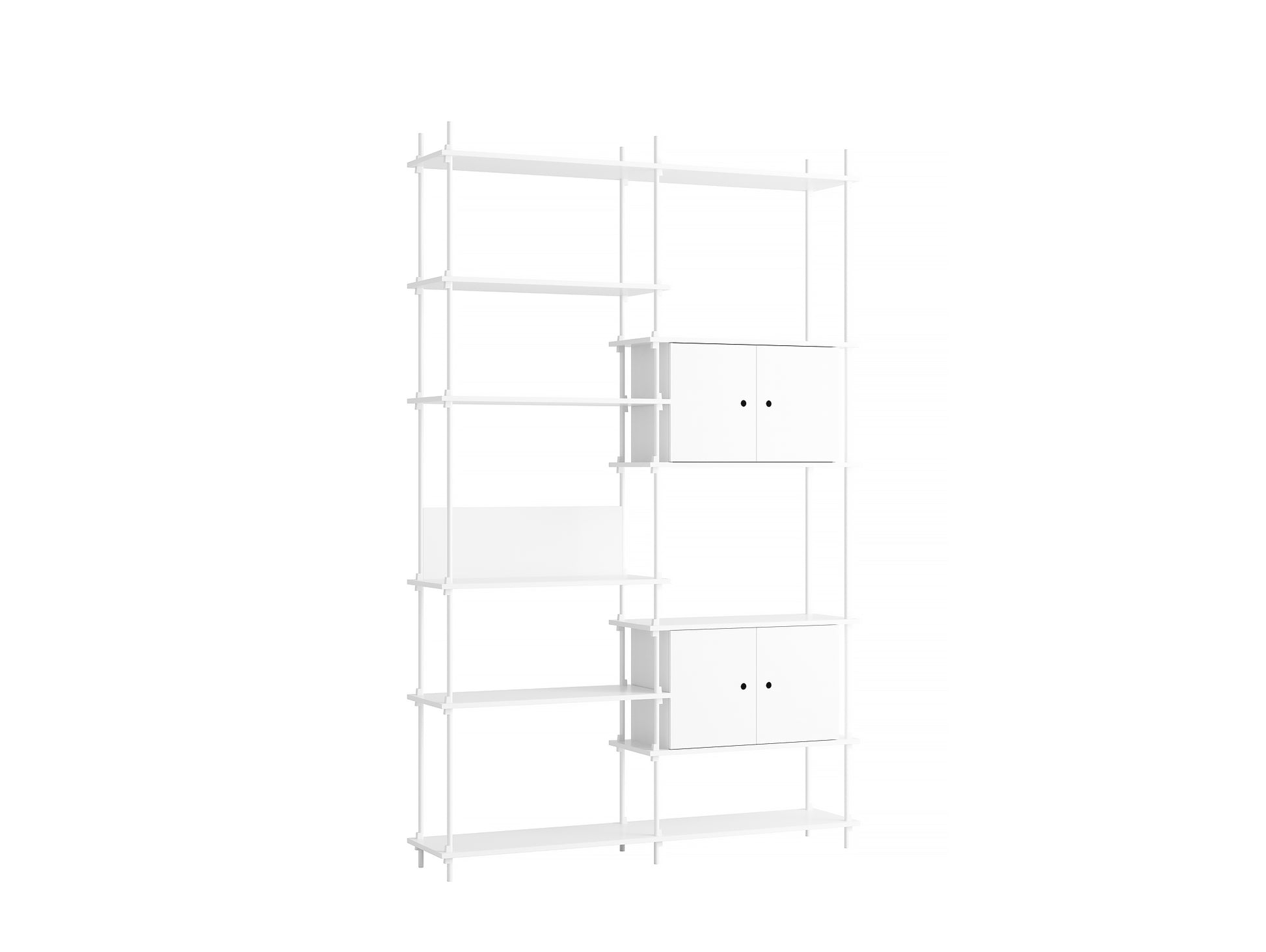 Moebe Shelving System - S.255.2.C Set in White / White Lacquered Finish