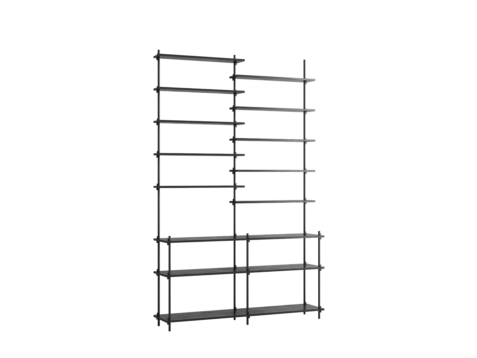 Moebe Shelving System - S.255.2.D Set in Black / Black Painted Oak