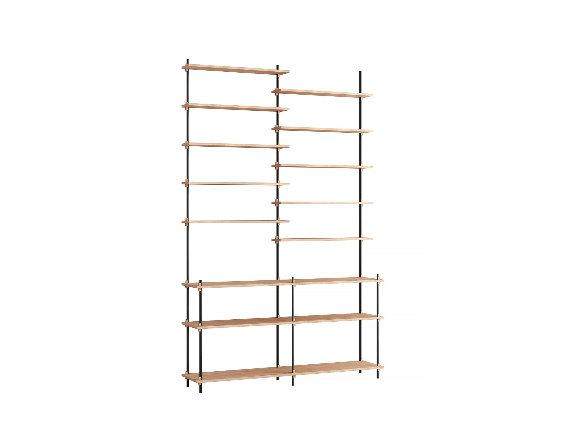 Moebe Shelving System - S.255.2.D Set in Black / Oiled Oak