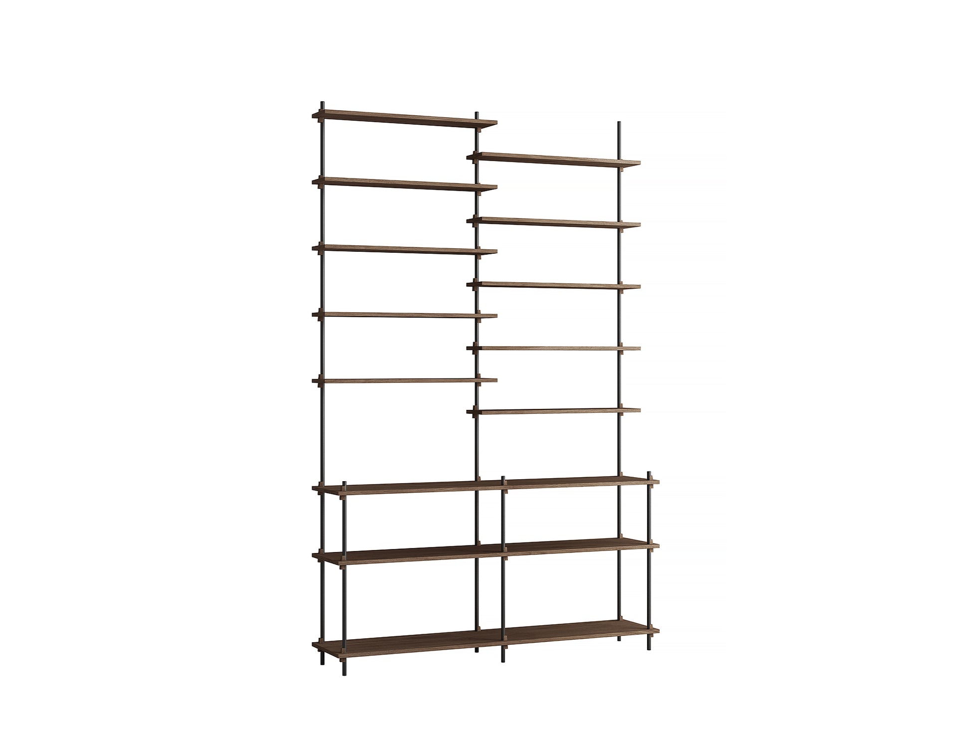 Moebe Shelving System - S.255.2.D Set in Black / Smoked Oak