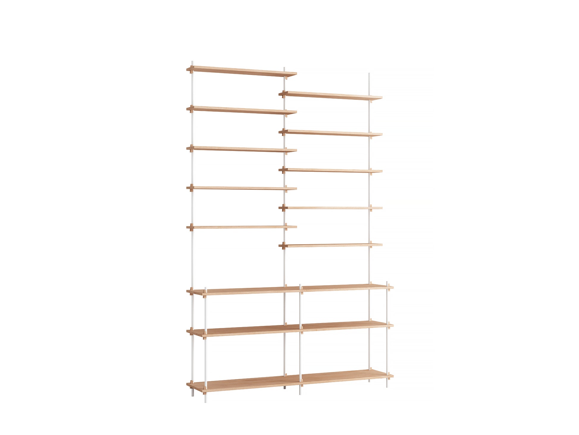 Moebe Shelving System - S.255.2.D Set in White / Oiled Oak