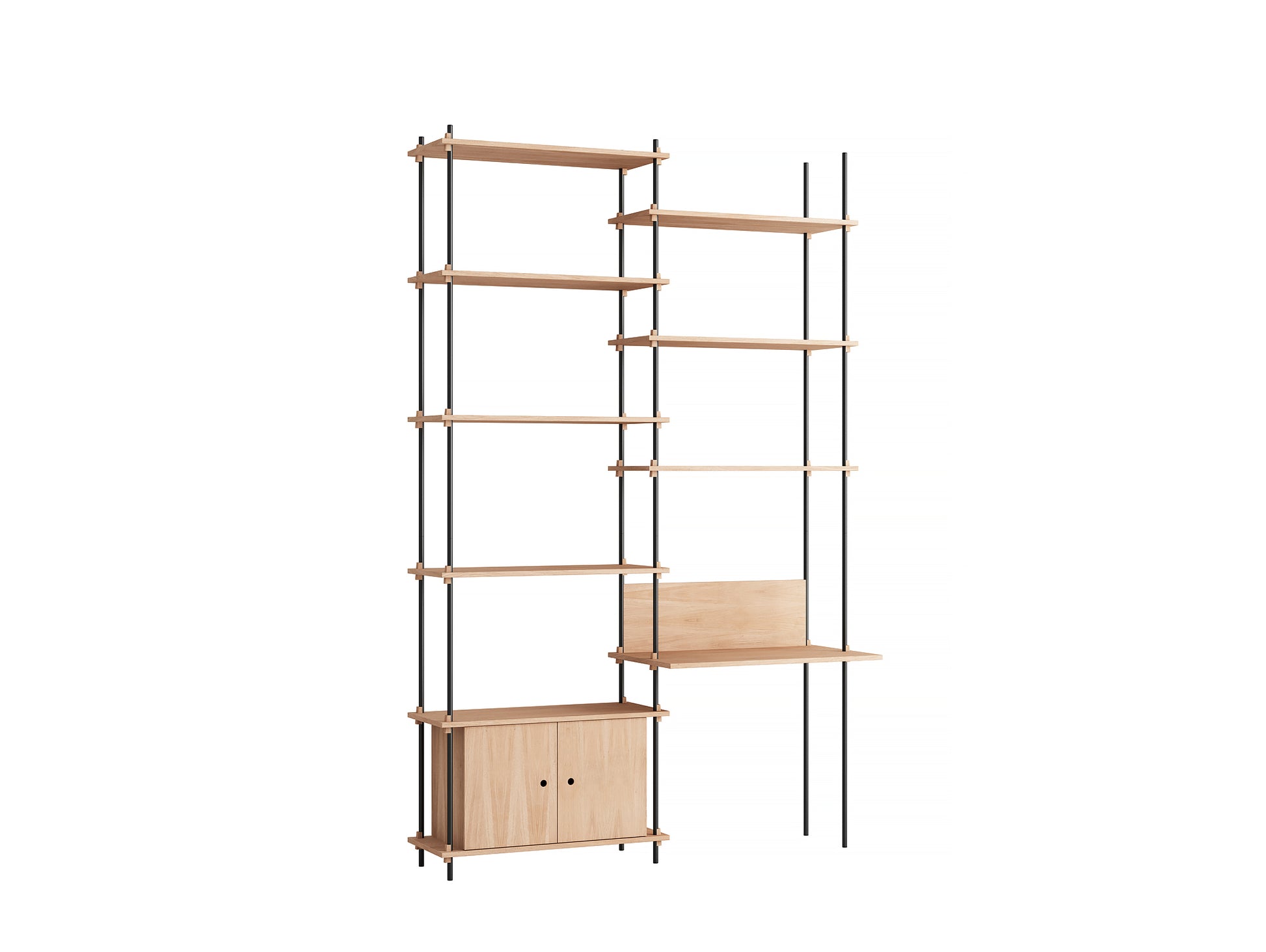 Moebe Shelving System - S.255.2.E Set in Black / Oiled Oak