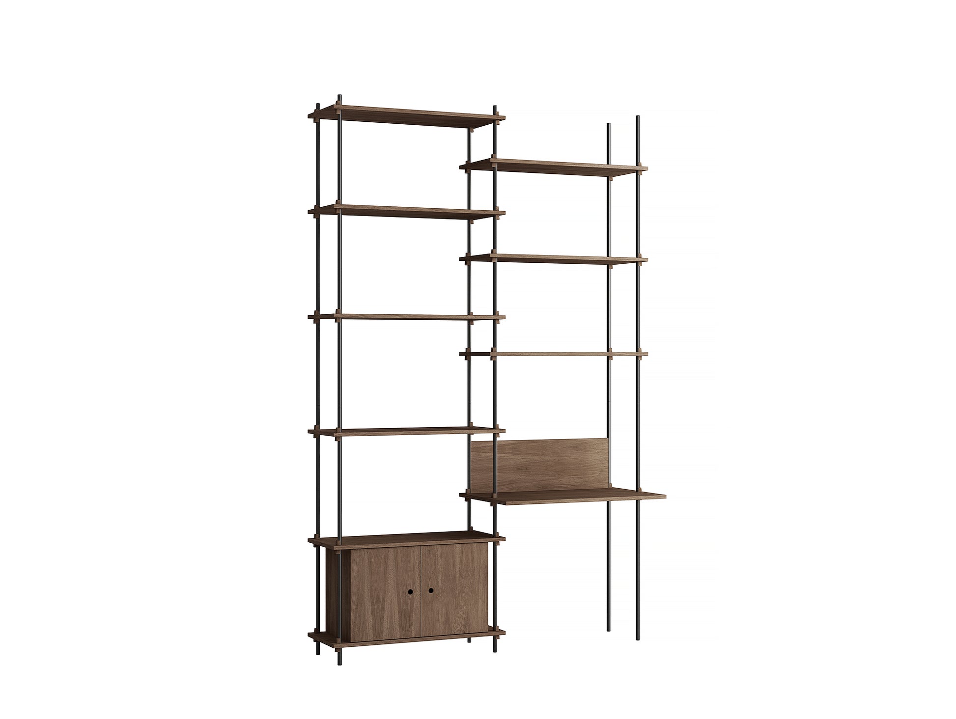 Moebe Shelving System - S.255.2.E Set in Black / Smoked Oak