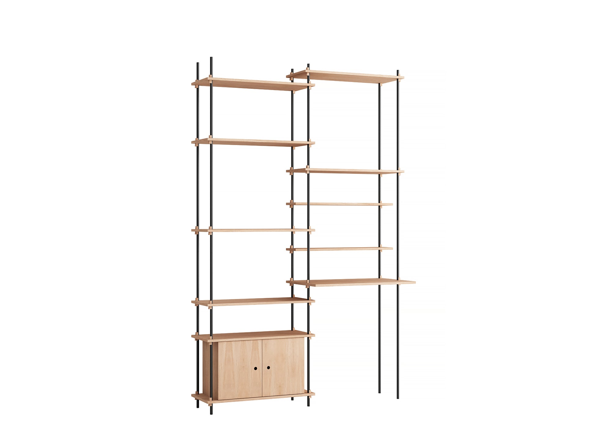 Moebe Shelving System - S.255.2.F Set in Black / Oiled Oak