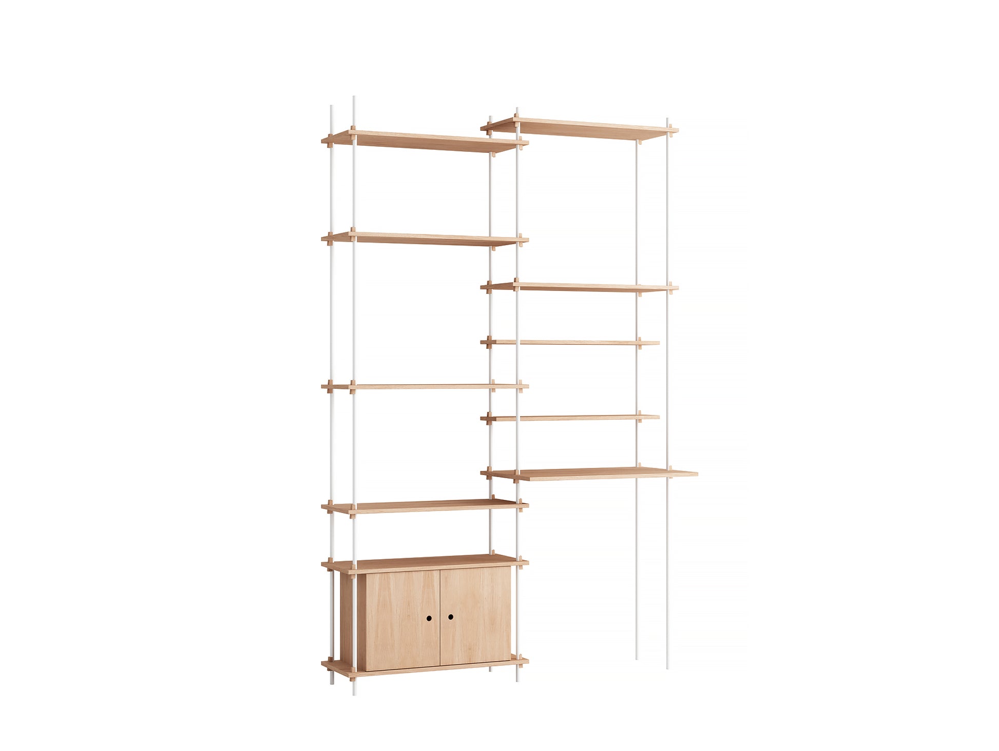 Moebe Shelving System - S.255.2.F Set in White / Oiled Oak