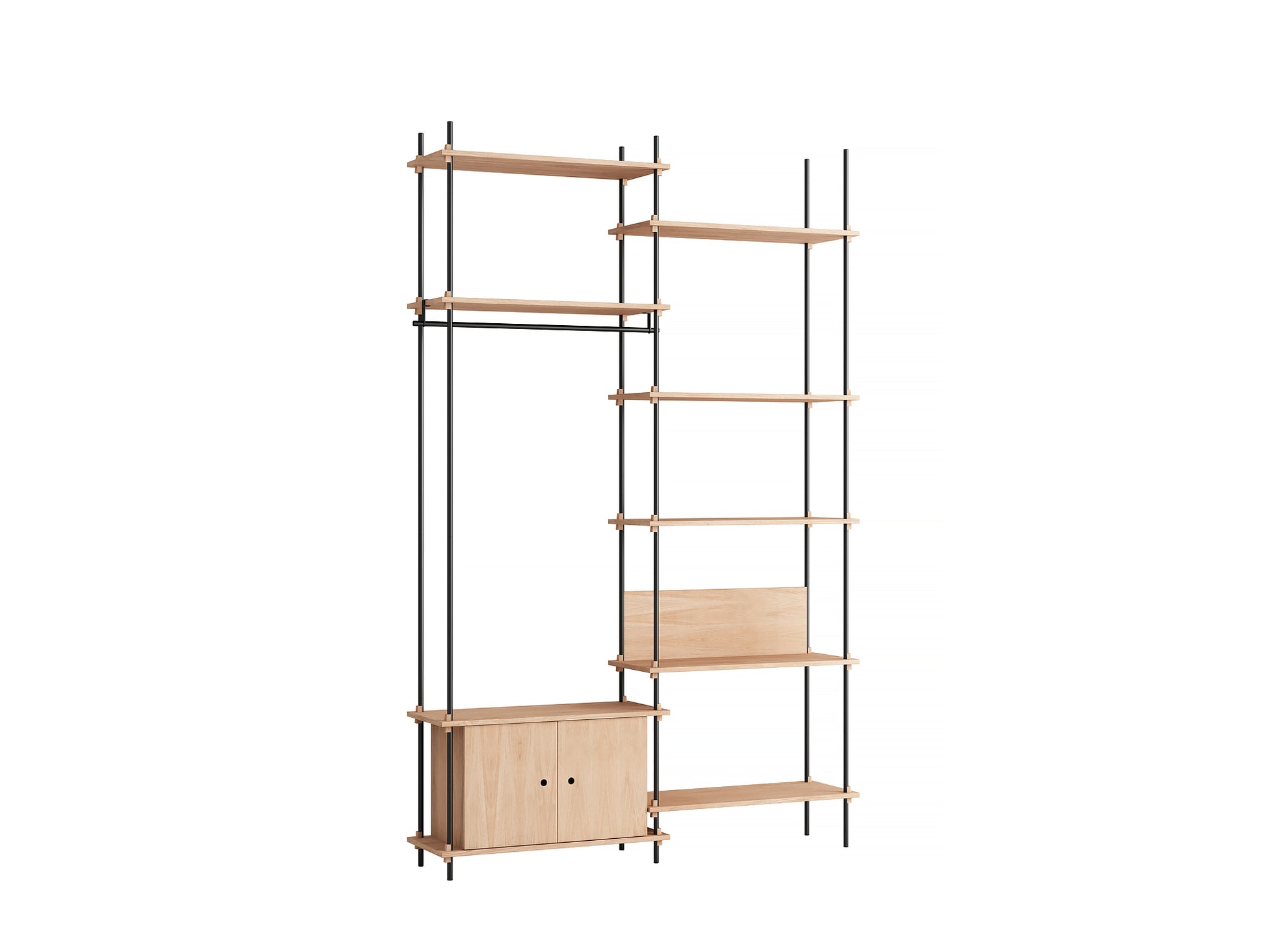 Moebe Shelving System - S.255.2.G Set in Black / Oiled Oak