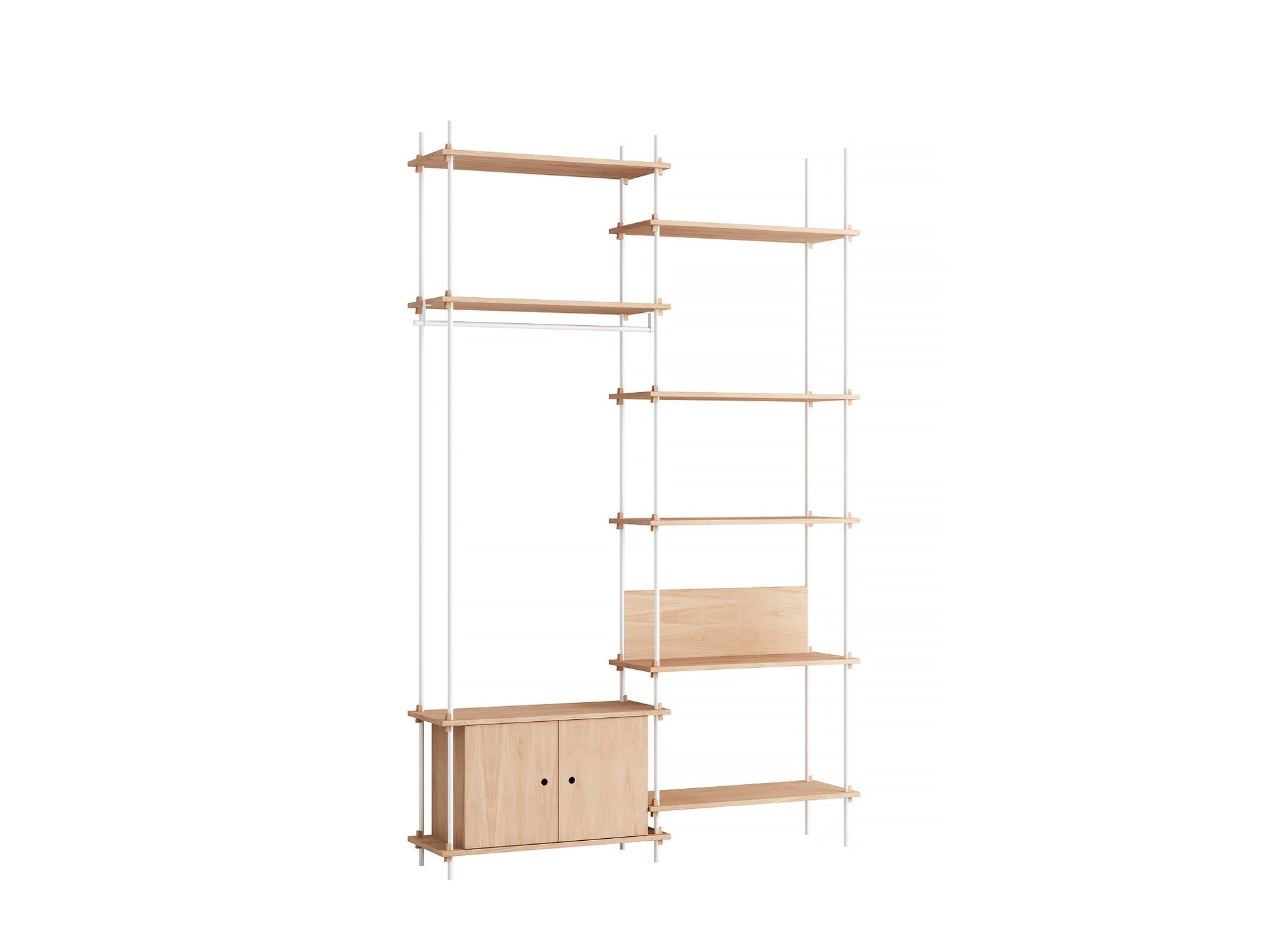 Moebe Shelving System - S.255.2.G Set in White / Oiled Oak