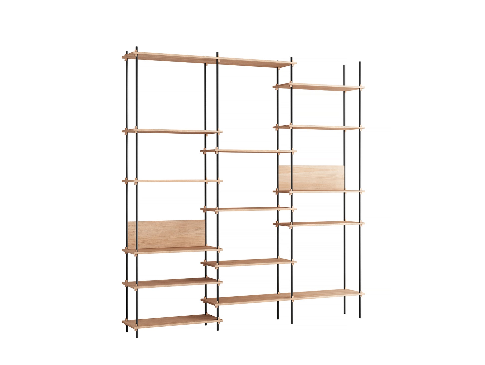 Moebe Shelving System - S.255.3.A Set in Black / Oiled Oak
