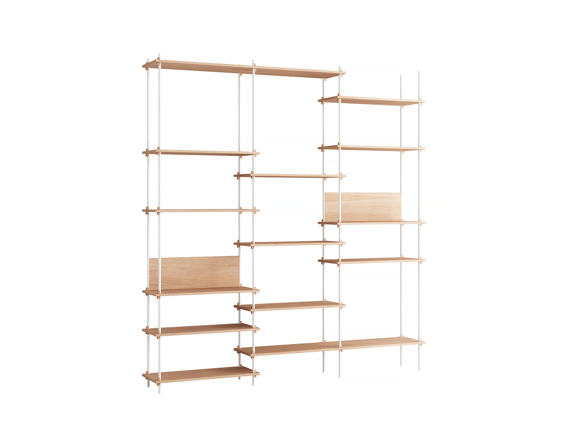Moebe Shelving System - S.255.3.A Set in White / Oiled Oak