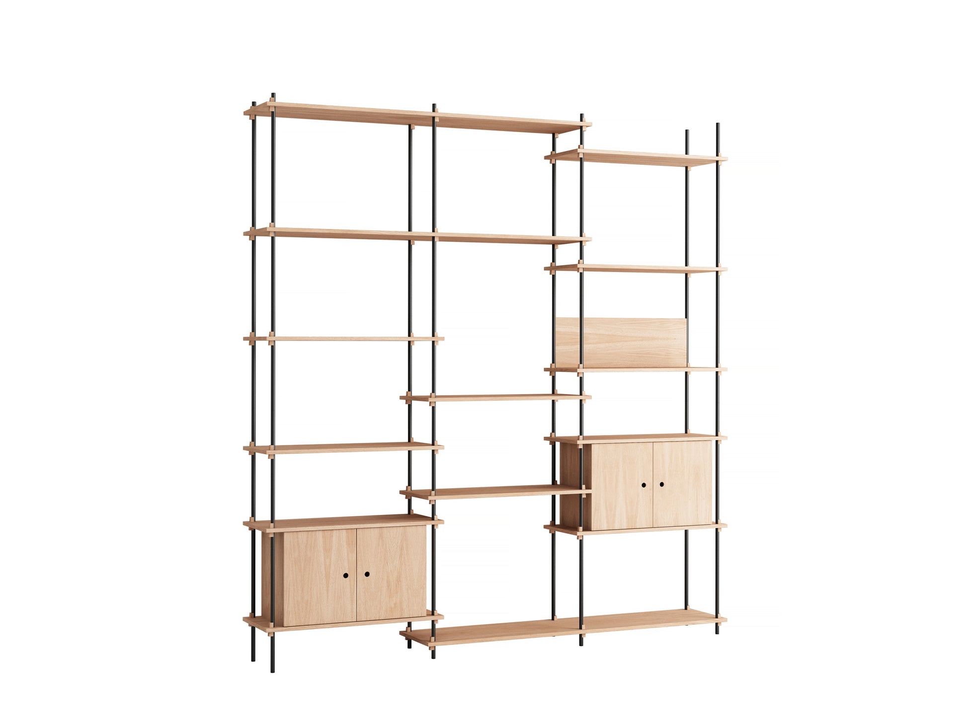 Moebe Shelving System - S.255.3.B Set in Black / Oiled Oak