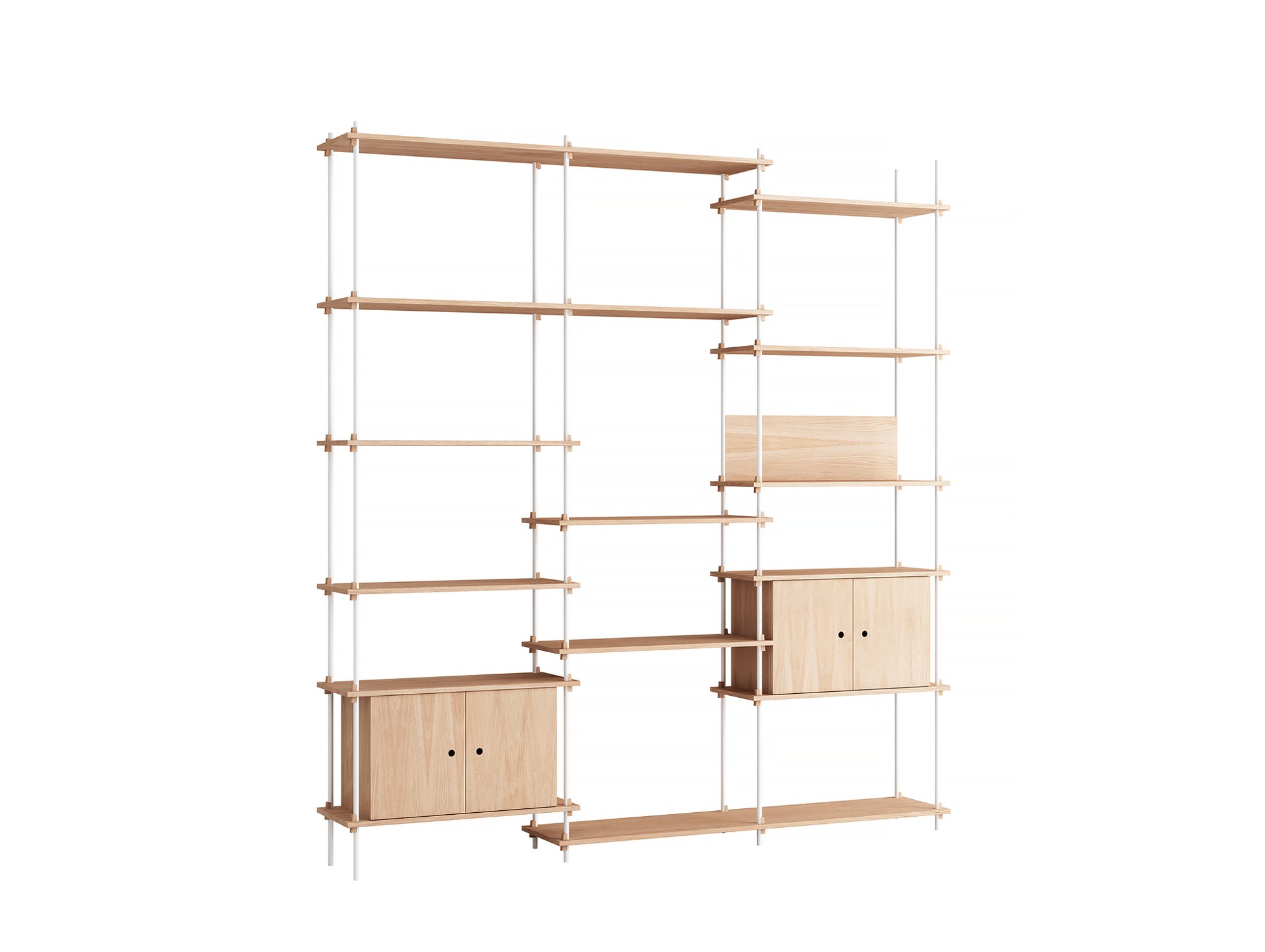 Moebe Shelving System - S.255.3.B Set in White / Oiled Oak