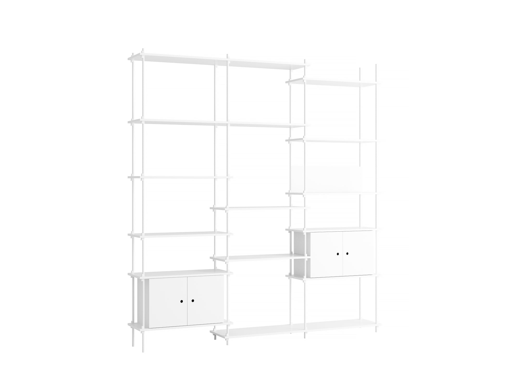 Moebe Shelving System - S.255.3.B Set in White / White Lacquered Finish
