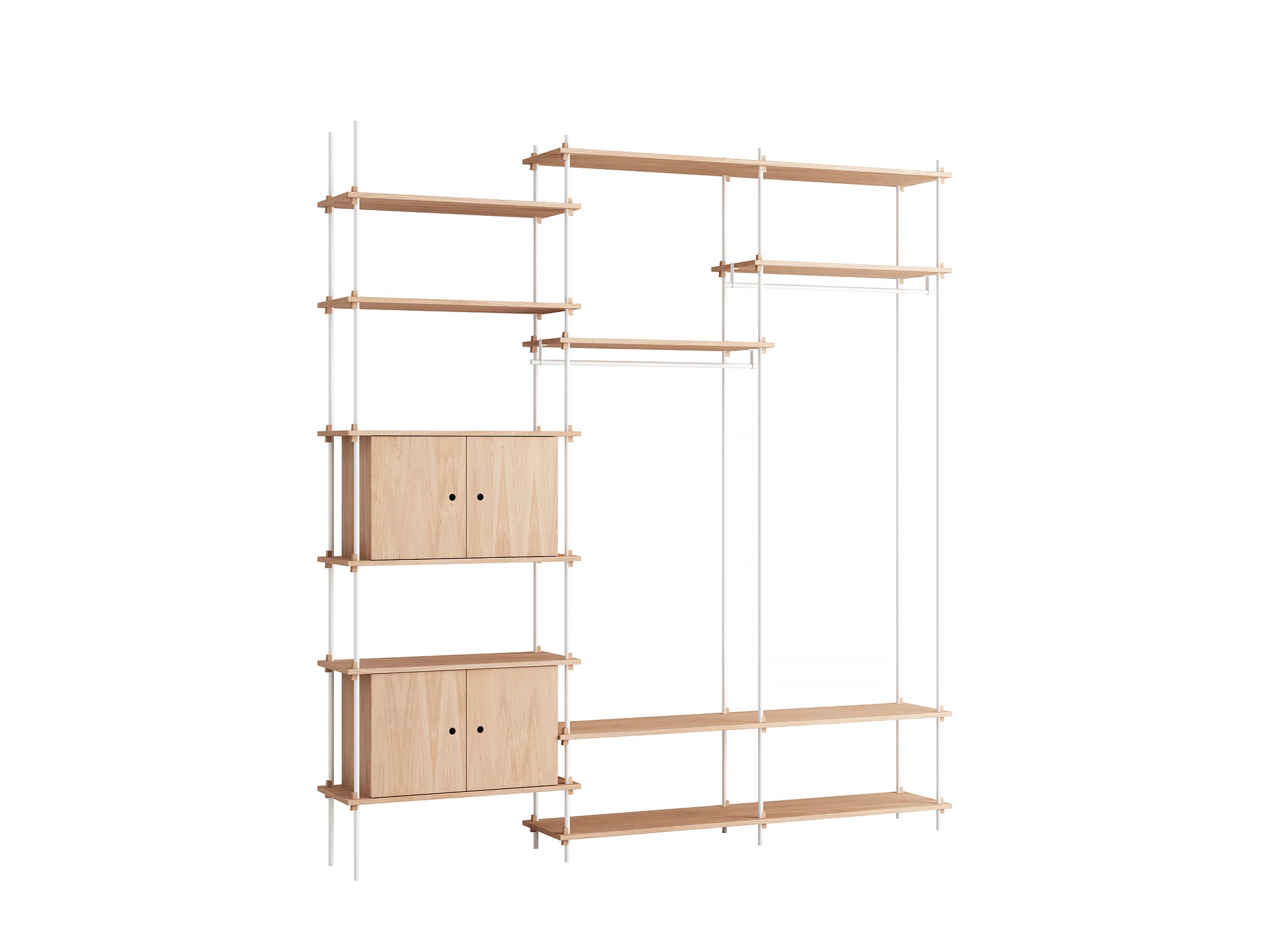 Moebe Shelving System - S.255.3.C Set in White / Oiled Oak