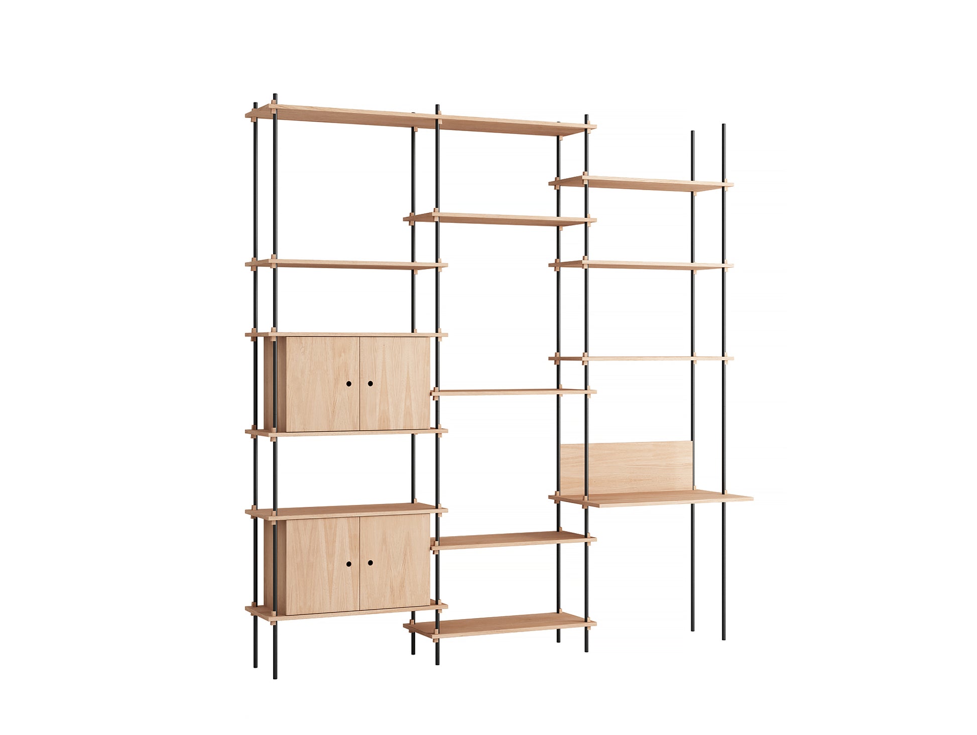 Moebe Shelving System - S.255.3.D Set in Black / Oiled Oak