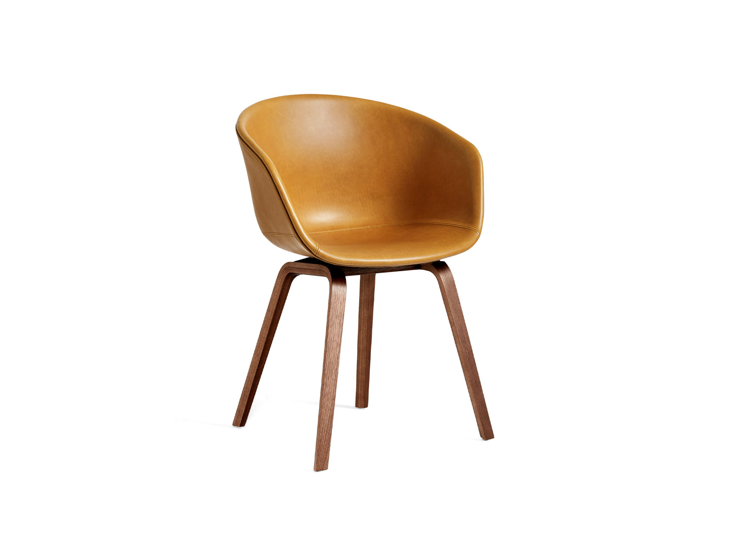 About A Chair AAC 23 by HAY - Cognac Sense Leather / Lacquered Walnut Base