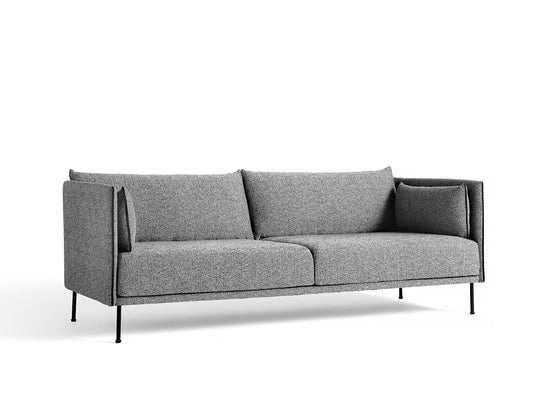 Silhouette Sofa - Black base, Olavi 03, Black piping