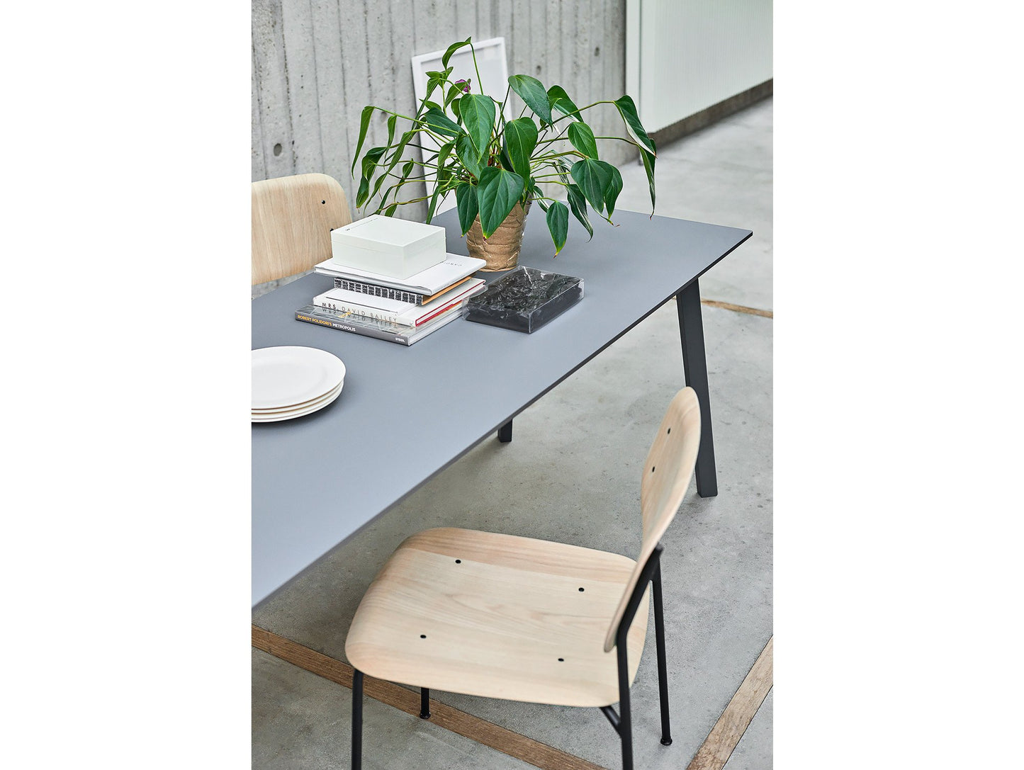 Soft Edge 10 (Steel Dining Chair) by HAY - Black Base/ Matt Lacquered Oak