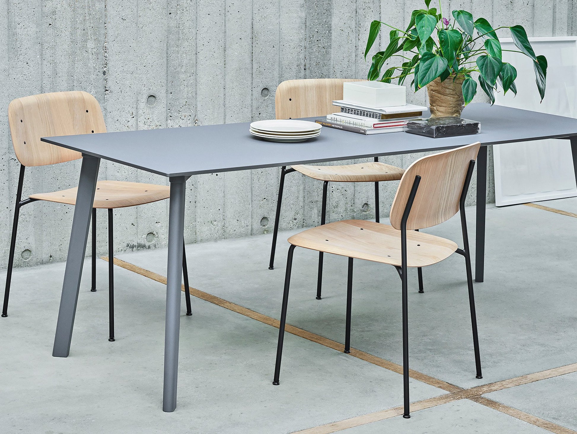 CPH Deux 210 Table - Stone Grey