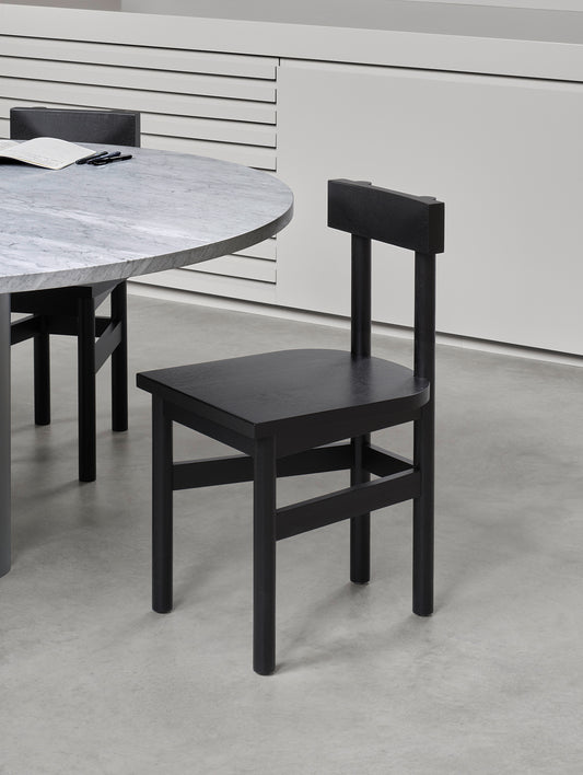 SX01 Gamar Chair by e15 - Jet Black Lacquered Oak