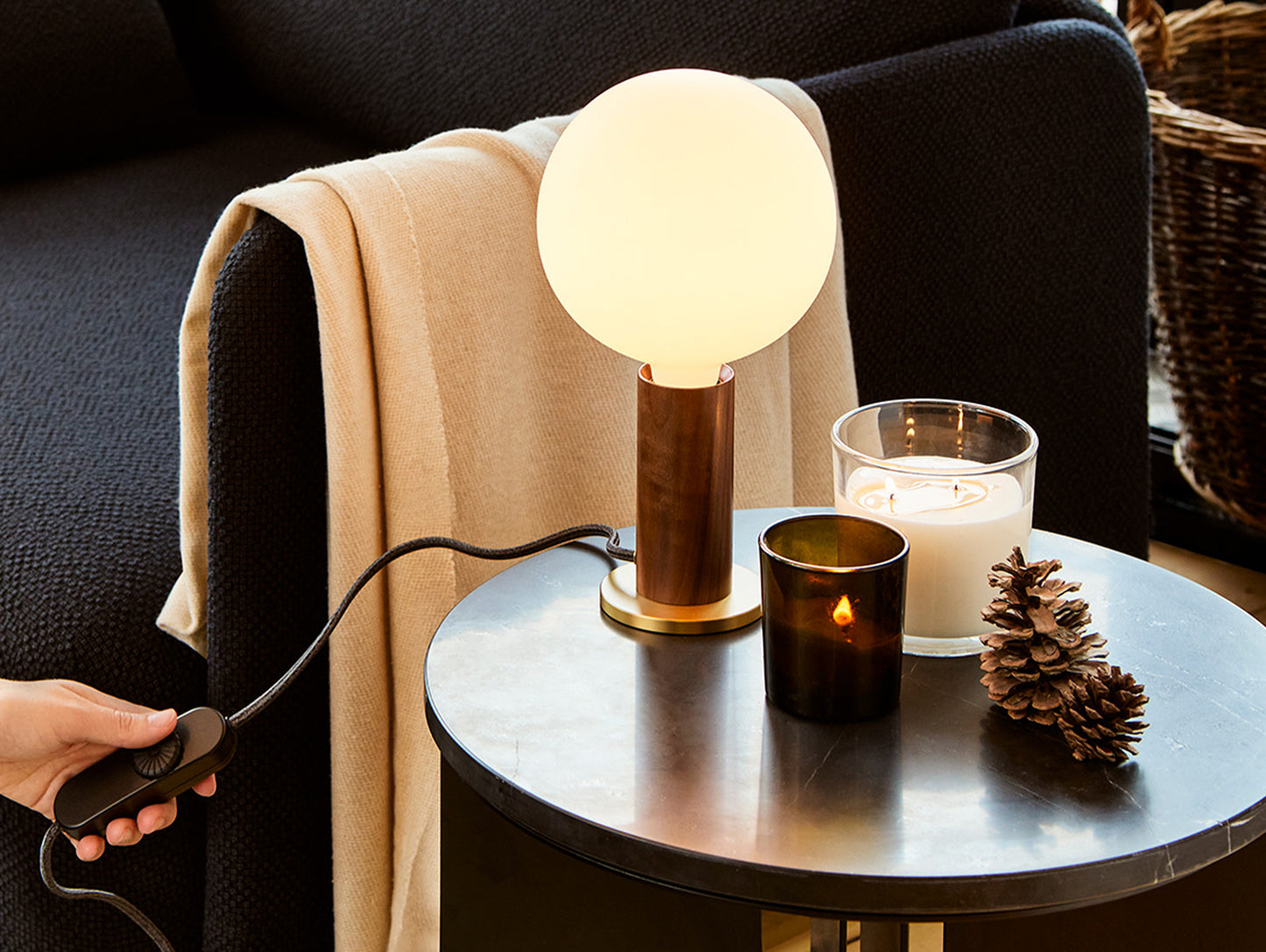 Walnut Knuckle Table Lamp