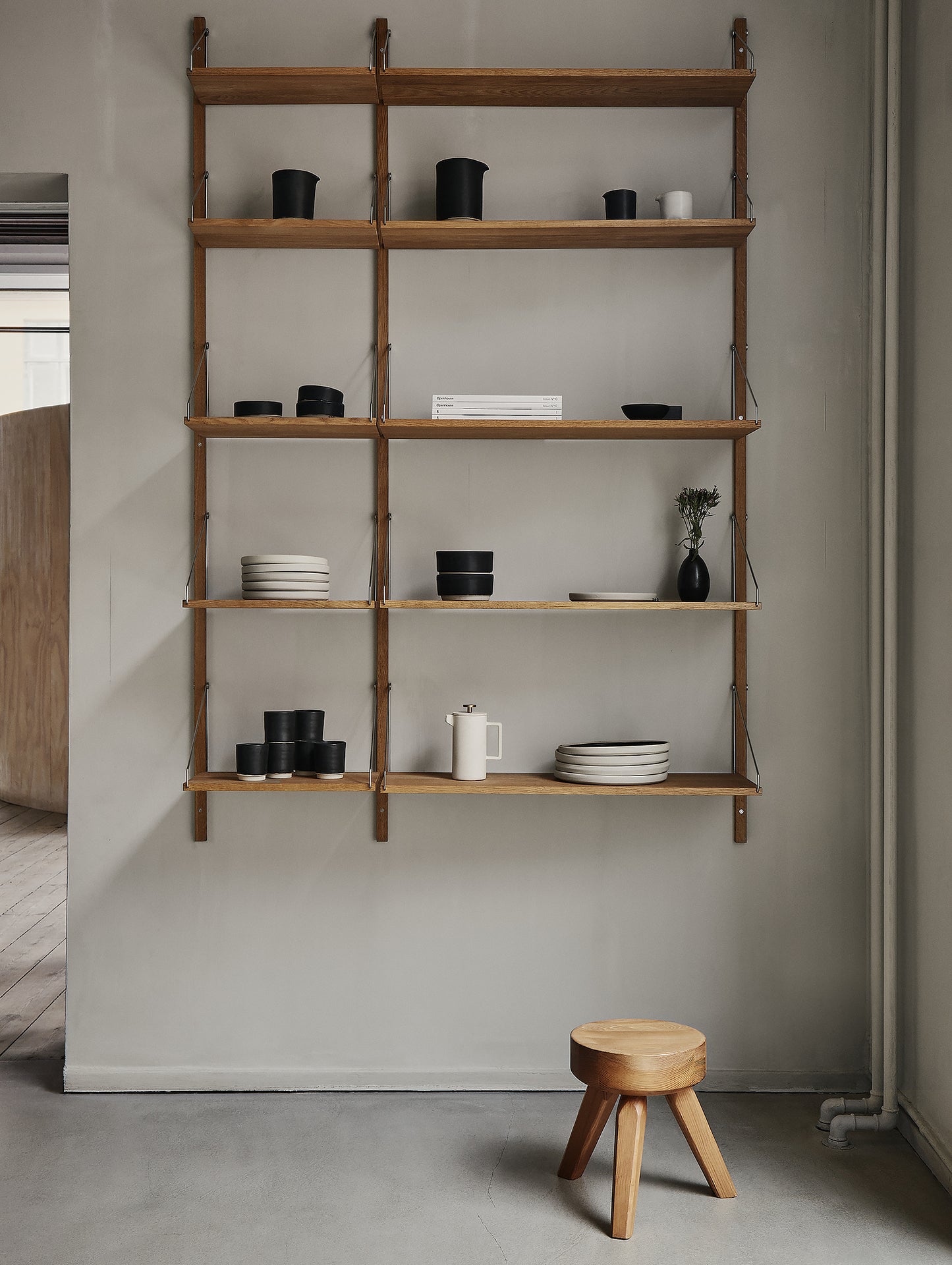 Shelf Library in Dark Oiled Oak by Frama