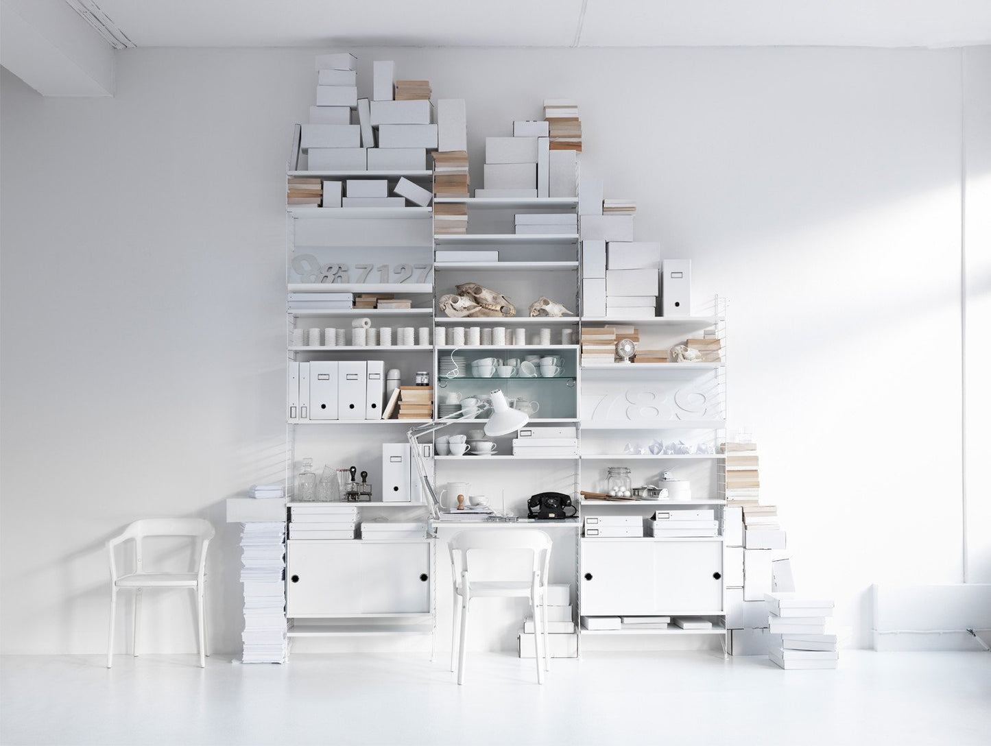 String System Shelves - White Satin