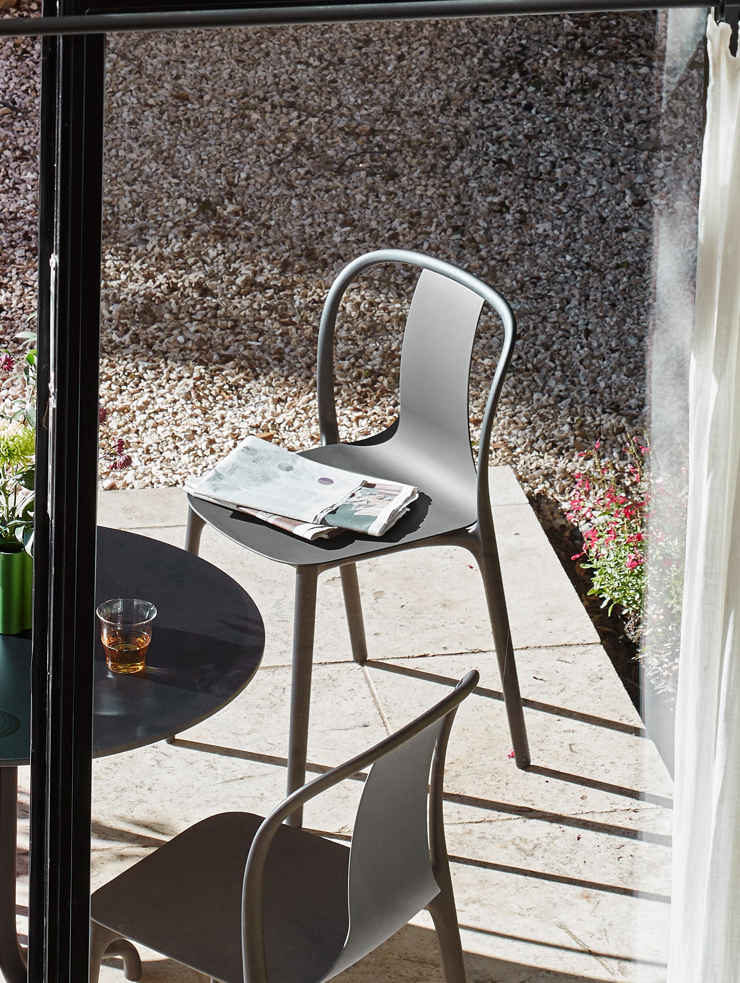 Belleville Chair Plastic by Vitra - Basalt