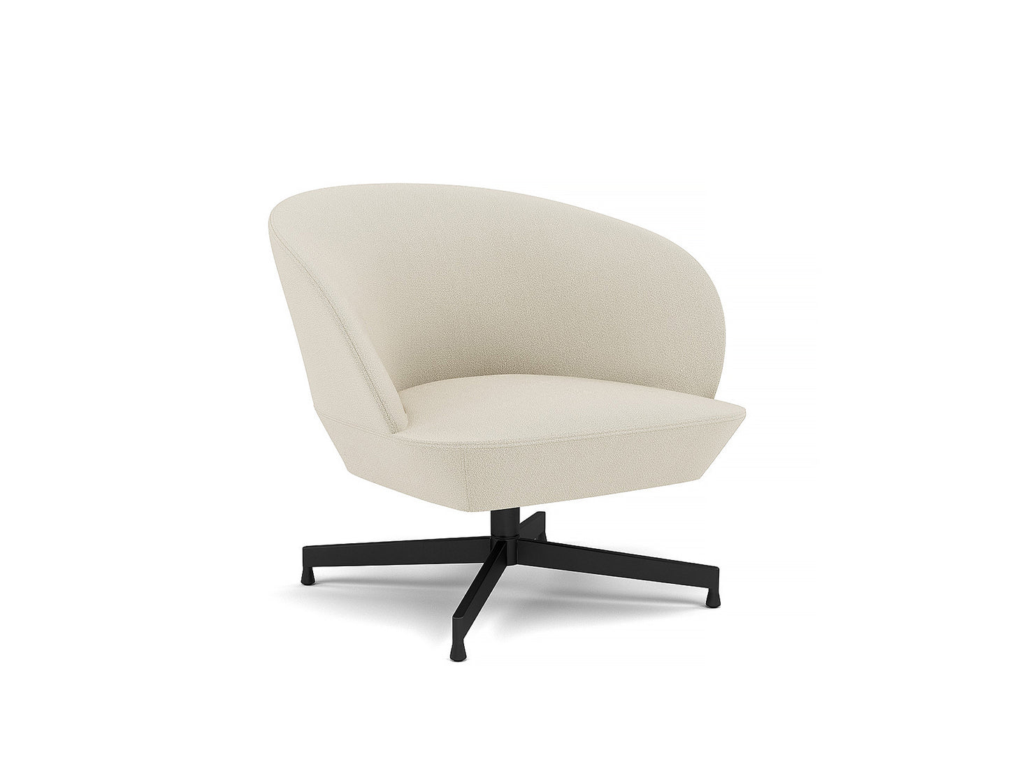 Oslo Lounge Chair - Swivel Base by Muuto - Black Metal Base / Vidar 146