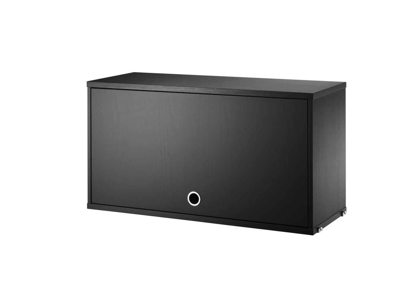 String System Cabinet with Flip Door - Black