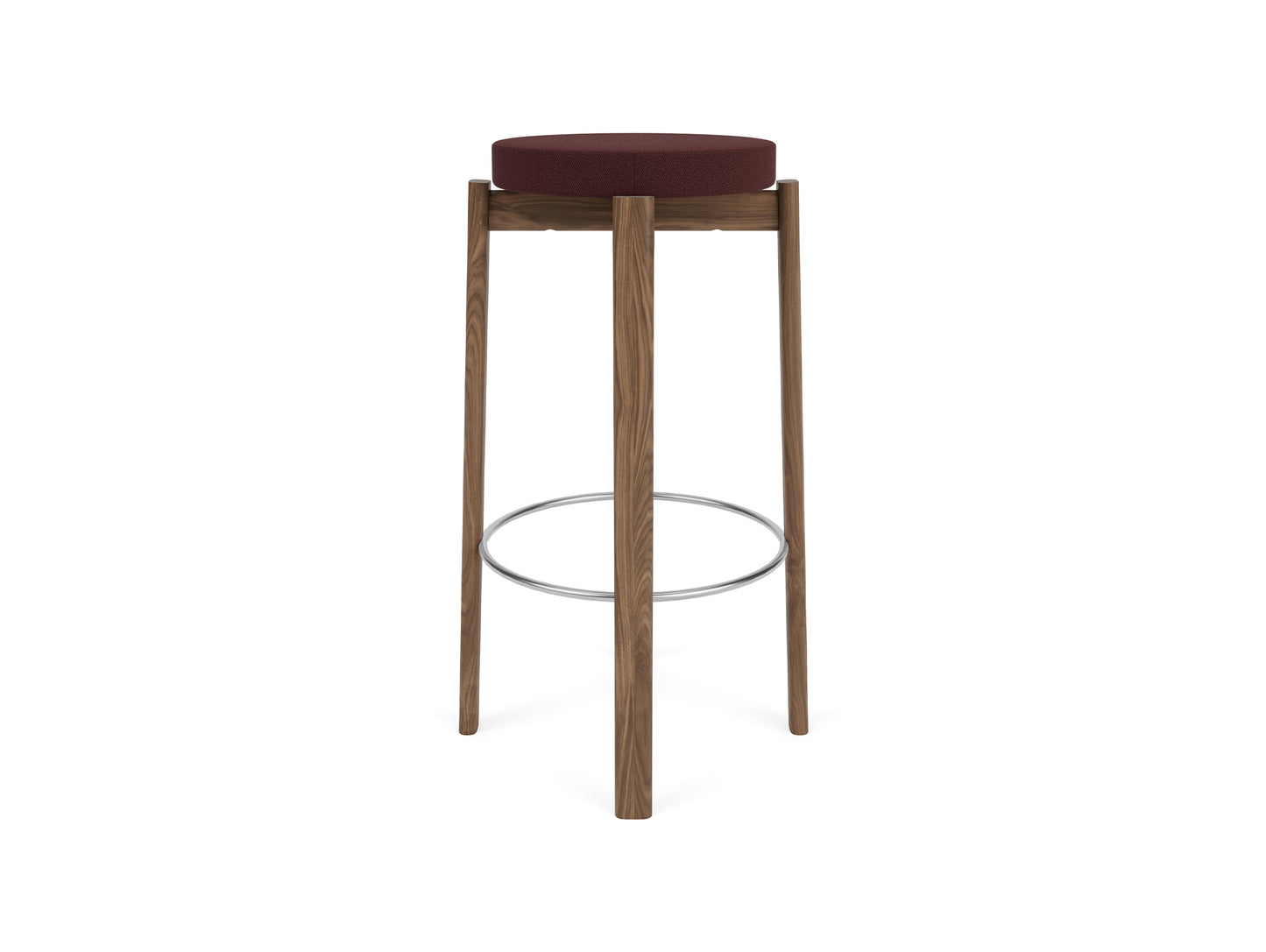 Passage Bar/Counter Stool Upholstered by Audo Copenhagen - Bar Stool / Walnut Base / Vidar 693