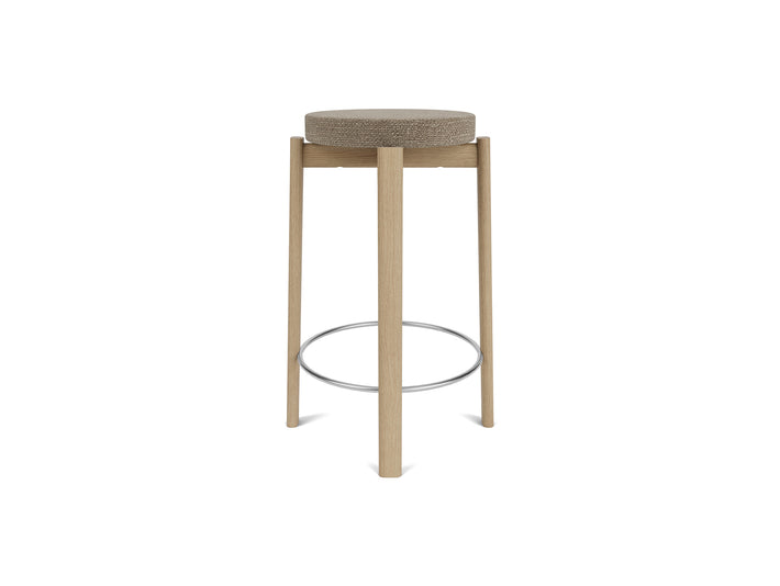 Passage Bar/Counter Stool Upholstered by Audo Copenhagen - Counter Stool / Oak Base / Barnum Boucle 04