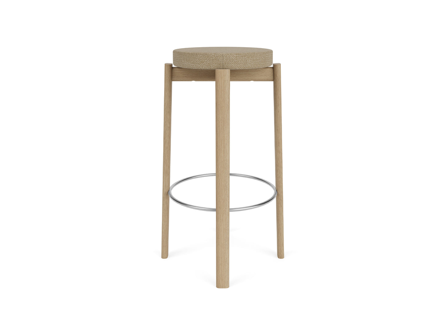 Passage Bar/Counter Stool Upholstered by Audo Copenhagen - Bar Stool / Oak Base / Barnum Boucle 04