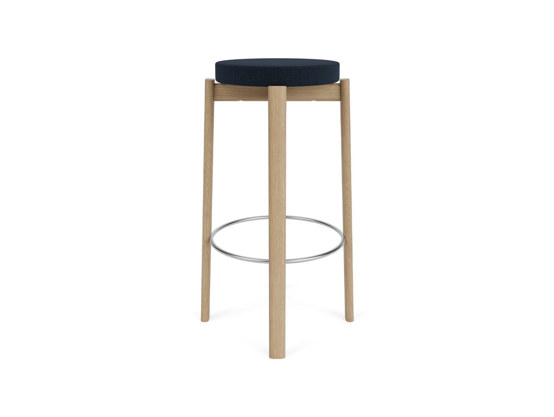 Passage Bar/Counter Stool Upholstered by Audo Copenhagen - Bar Stool / Oak Base / Vidar 786