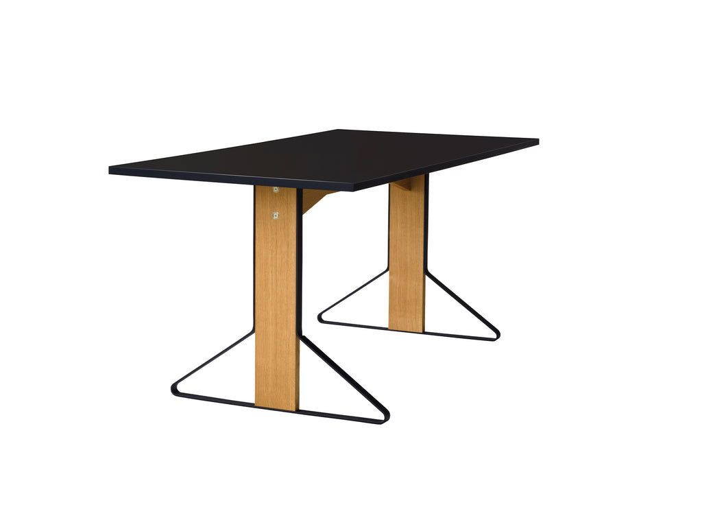 Kaari Table Rectangular by Artek - 160 x 80 cm (REB 012) / Black Gloss HPL Tabletop / Natural Oak Base