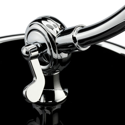 Kaiser Idell Luxus Table Lamp by Fritz Hansen - High Gloss Black Shade with Chrome Base