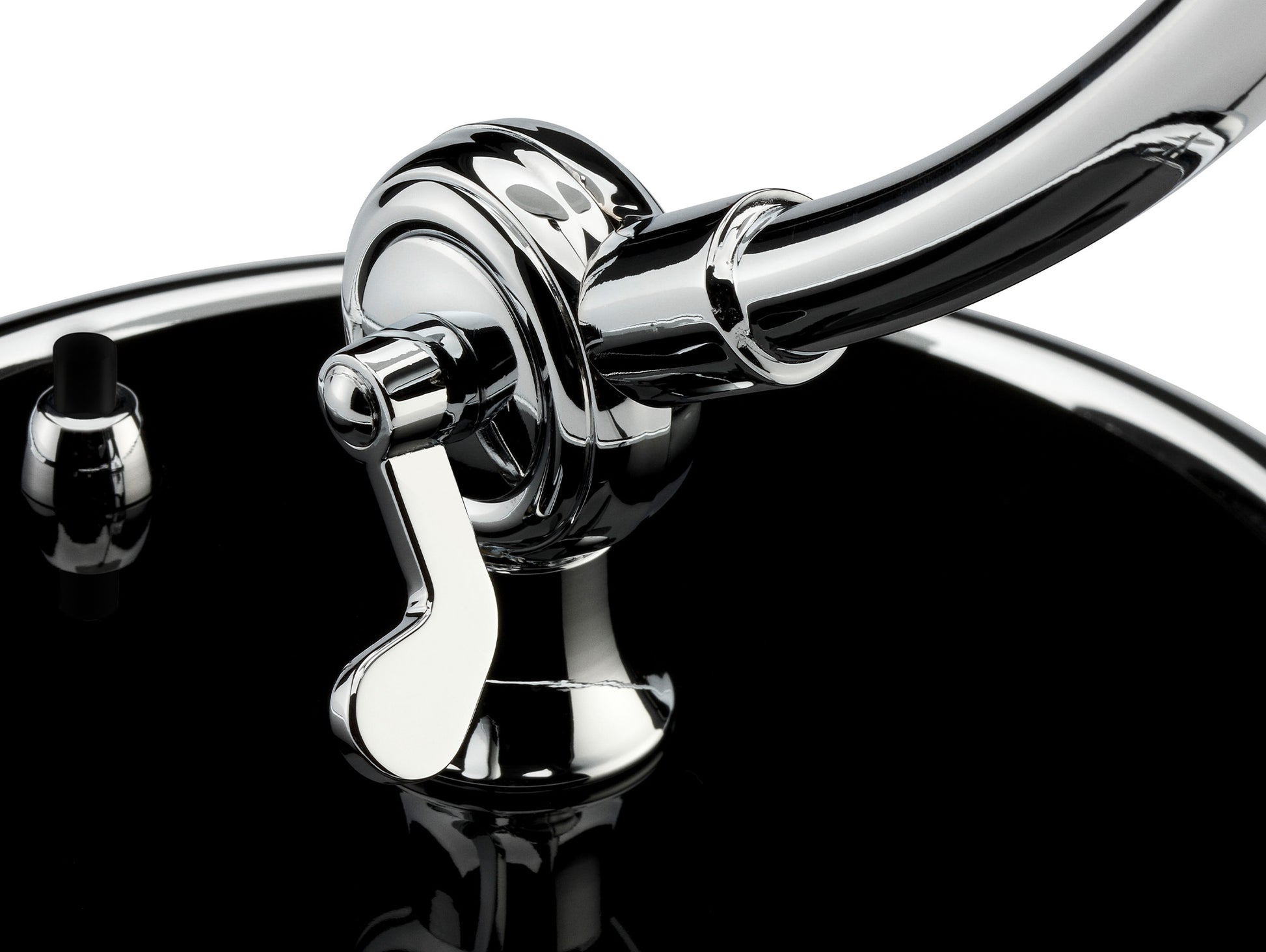 Kaiser Idell Luxus Table Lamp by Fritz Hansen - High Gloss Black Shade with Chrome Base