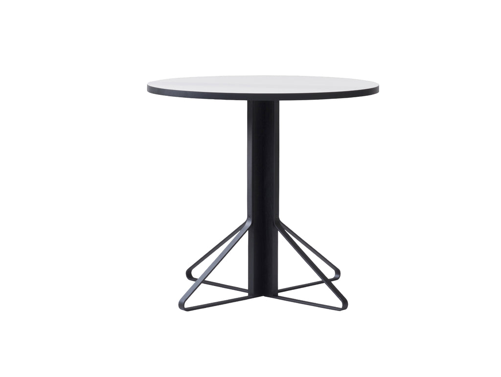 Kaari Table Round by Artek - Tabletop Diameter: 80 cm (REB 003) / White Gloss HPL Tabletop / Black Lacquered Oak Base
