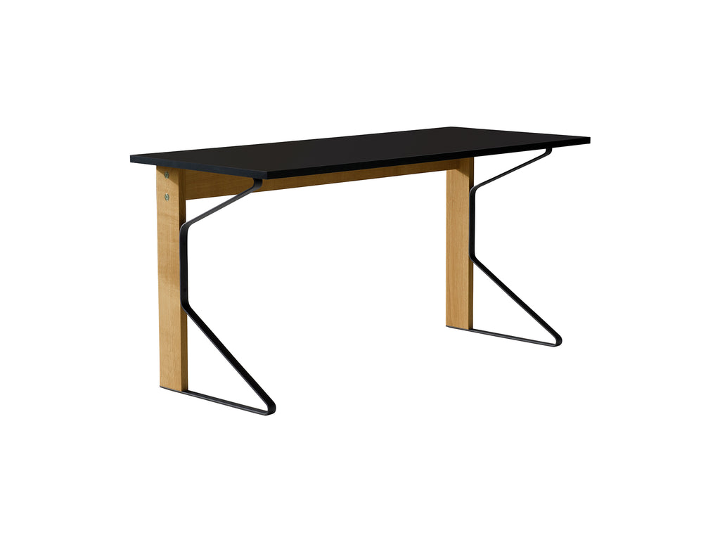 Kaari Desk by Artek - Black Gloss HPL Tabletop / Natural Oak Base